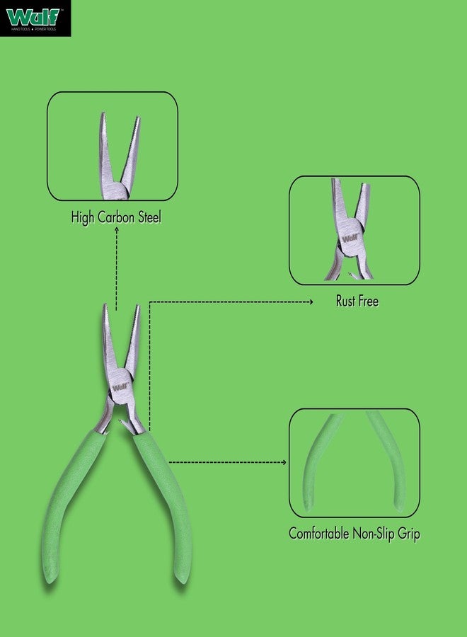 WULF 5 Pcs Pliers Set | Precision Hand Tools for Handcrafts, Model & Jewelry Making | Mini Pliers Kit with Comfort Grip Handles | Ideal for Cutting, Bending, Shaping & DIY Craft Projects - Image 3